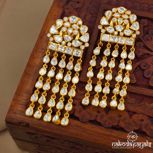 Stunning Leaf Drops Moissanite Earrings (Ge10941)