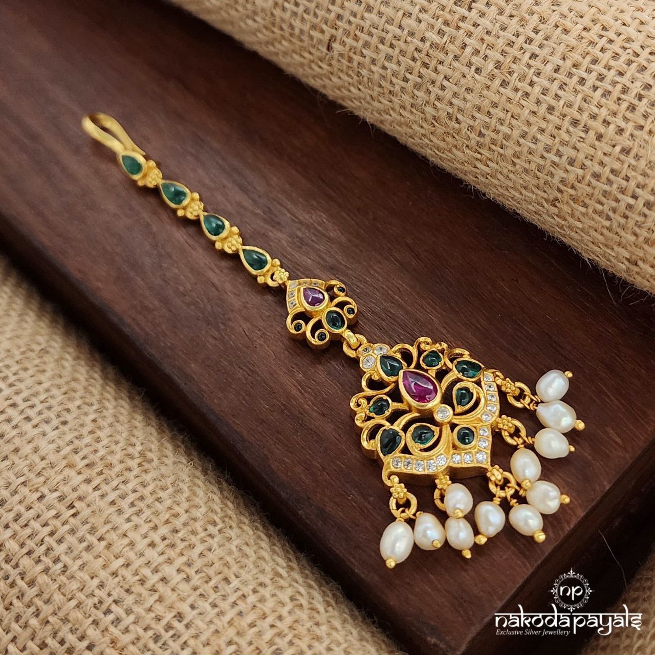 Kemp Pearled Drop Maang Tika (Gm1019)