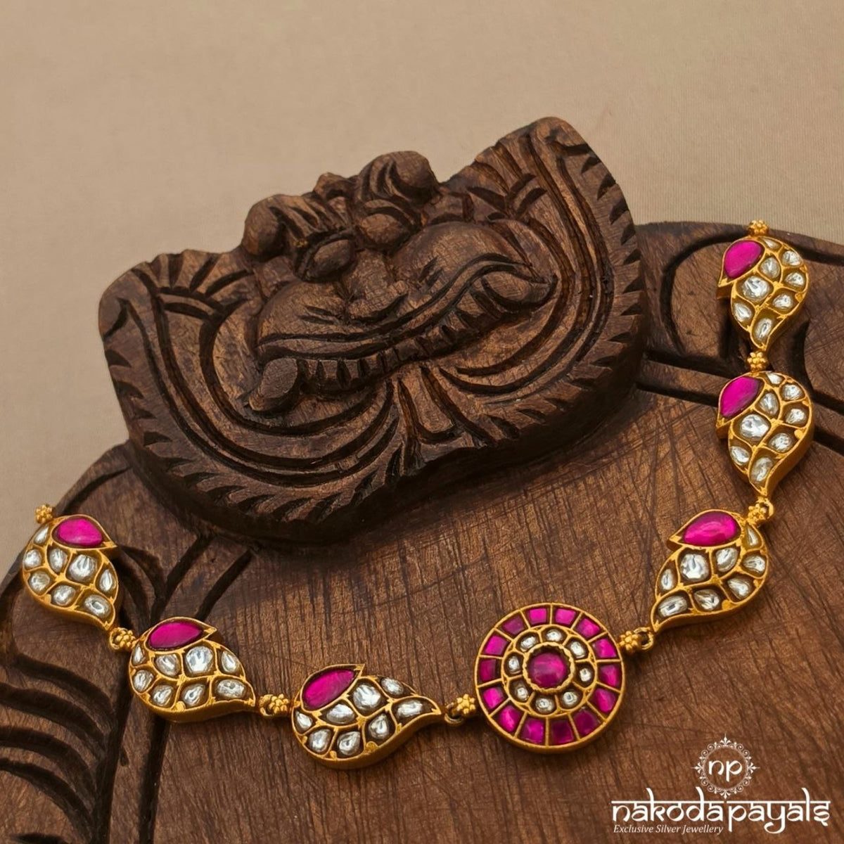 Pink Kundan Choker (Gn11036)