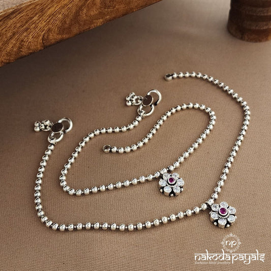 Red Floral Anklets (A6679)