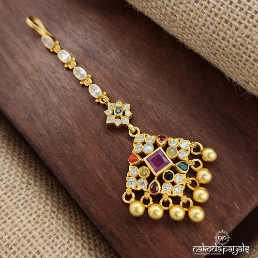 Navaratna Ball Drop Maang Tika (Gm1034)