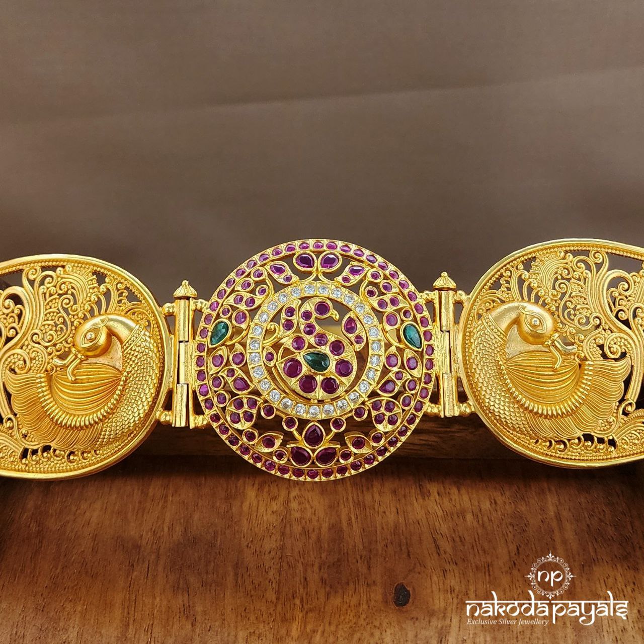 MultiColor Peacock Charm Daab With Belt (D0251)