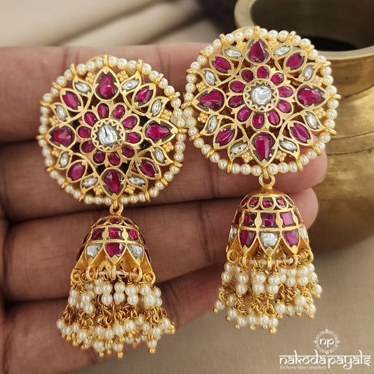 Pearled Kundan Jhumka (Ge9000)