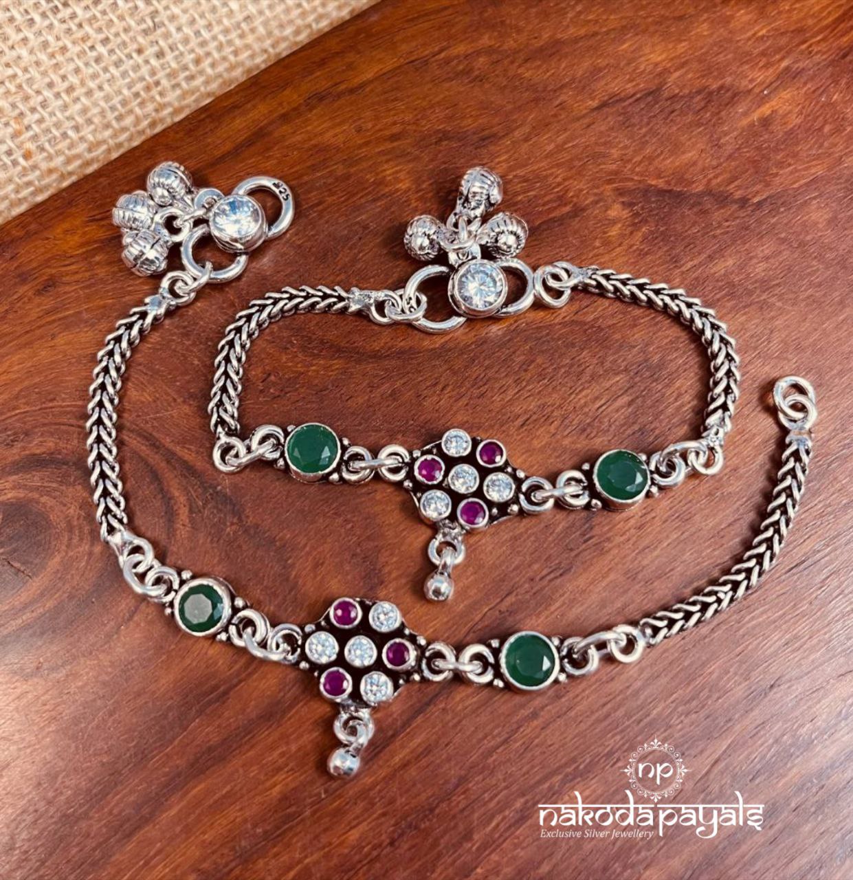 Ball Drop MultiColor Baby Anklets (Ka9271)