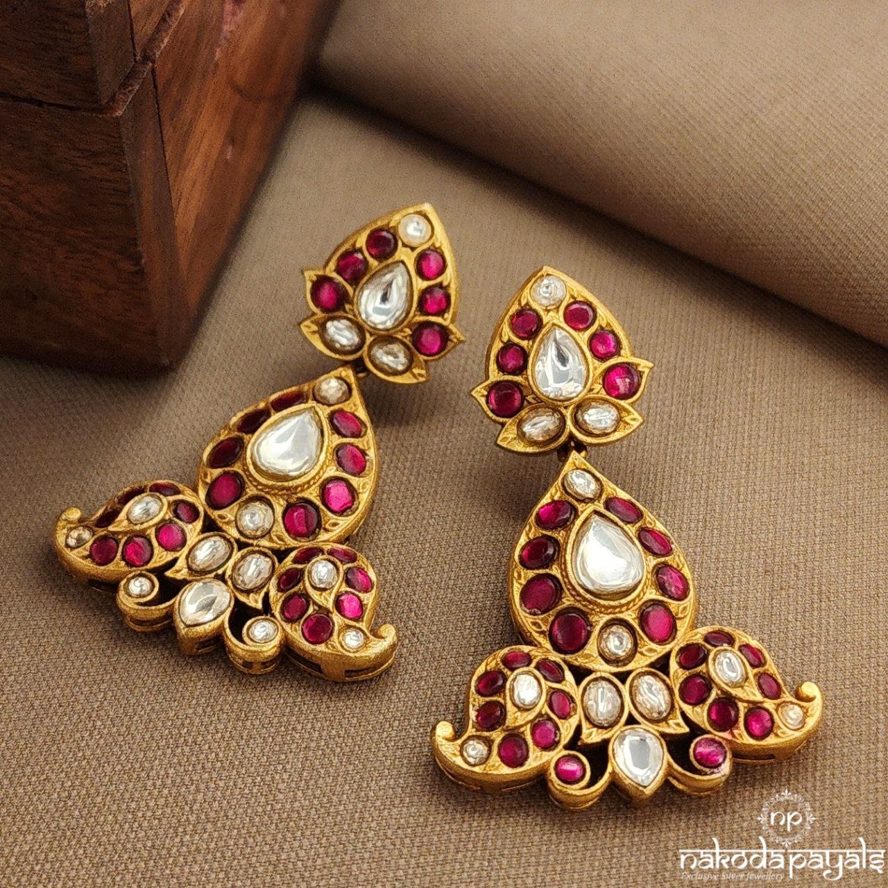 Red Mango Kundan Earrings (Ge10358)