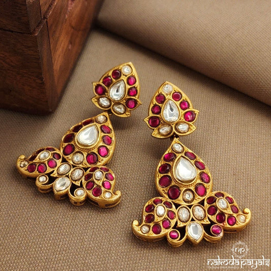 Red Mango Kundan Earrings (Ge10358)