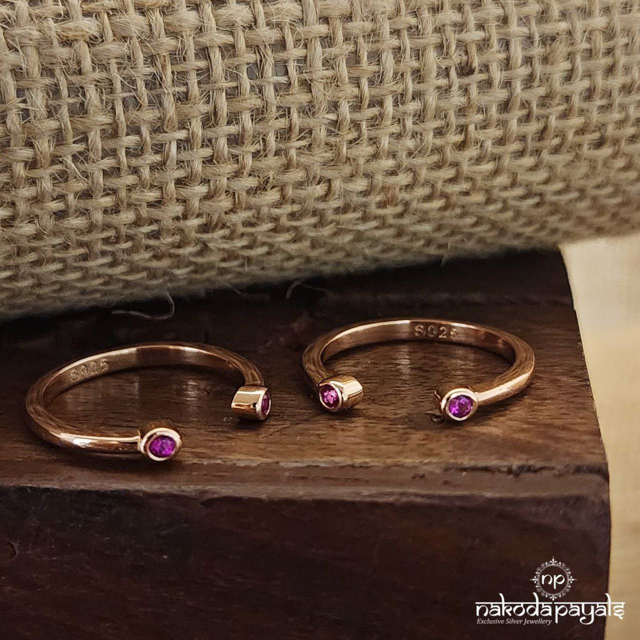 Pink Adjustable Toerings (T4514)