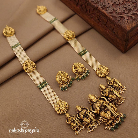 Blessing Lakshmi Neckpiece With Earrings (Gn9921)