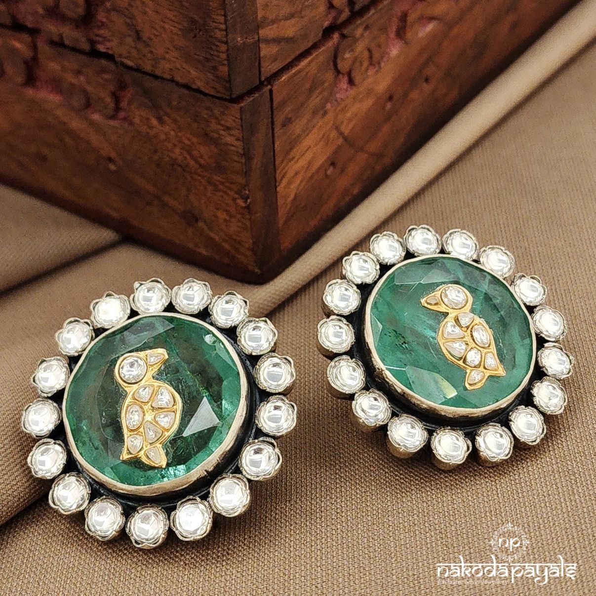 Peacock Dual Tone Studs (S3897)