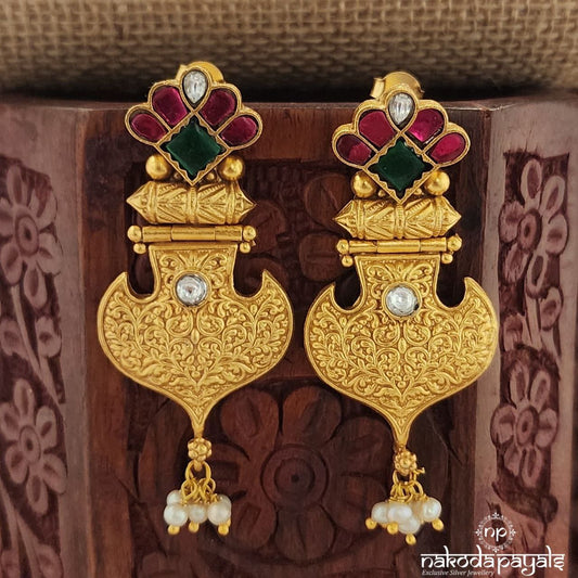 Stunning Kundan Pearl Earrings (Ge9870)