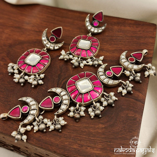 Half Moon Kundan Choker With Earrings (N10669)