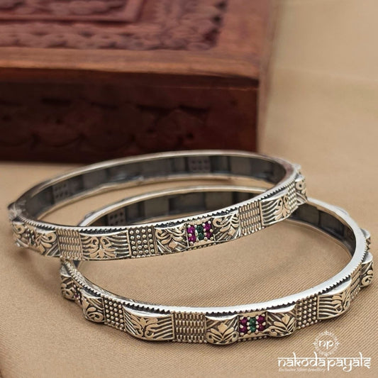 Stunning Oxidised Bangle Pair (K6319)