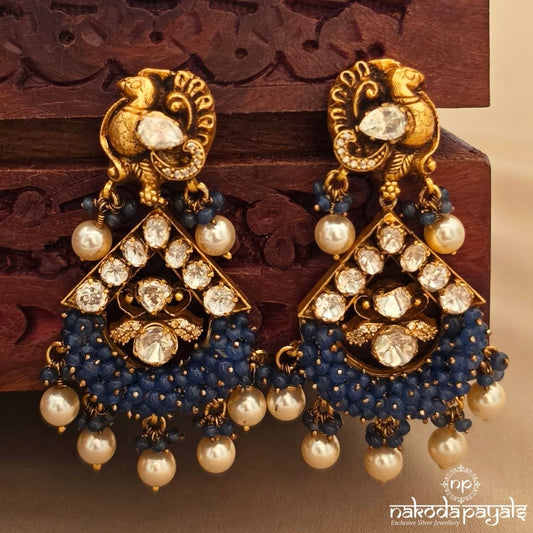 Elegant Peacock  Pearly Chandbali (Ge10995)