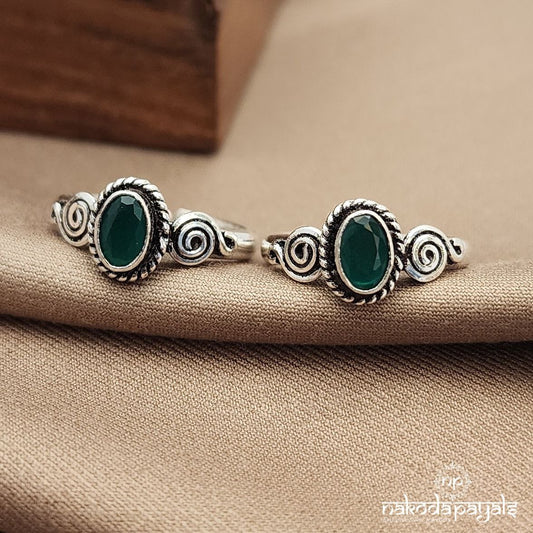 Oval Green Toerings (T4595)