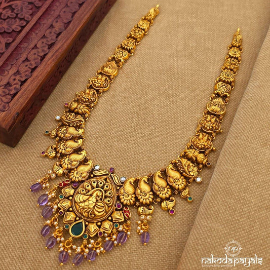 Amethyst Drop Peacock Neckpiece (Gn10542)