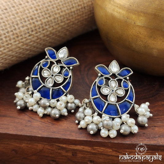 Royal Blue Chandbali (C3211)