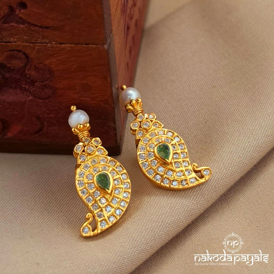 Mango Green Pearl Studs (Ge11135)