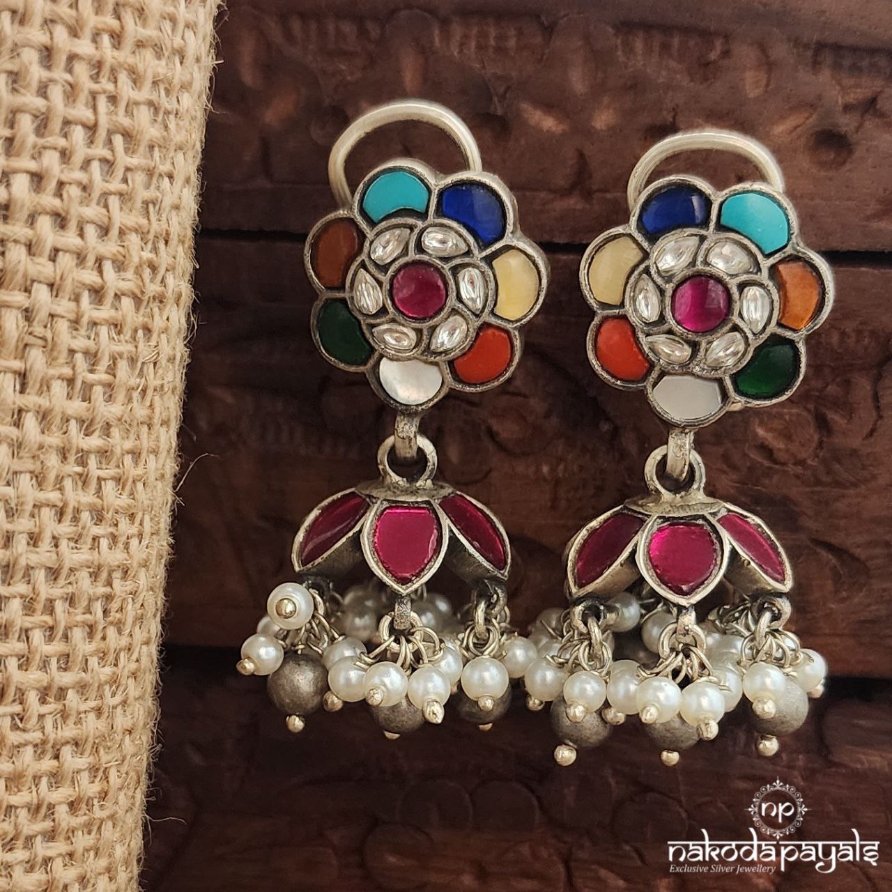 Navaratna Pink  Jhumka (J1530)