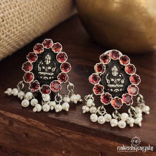 Circular Red Lakshmi Studs (S3445)