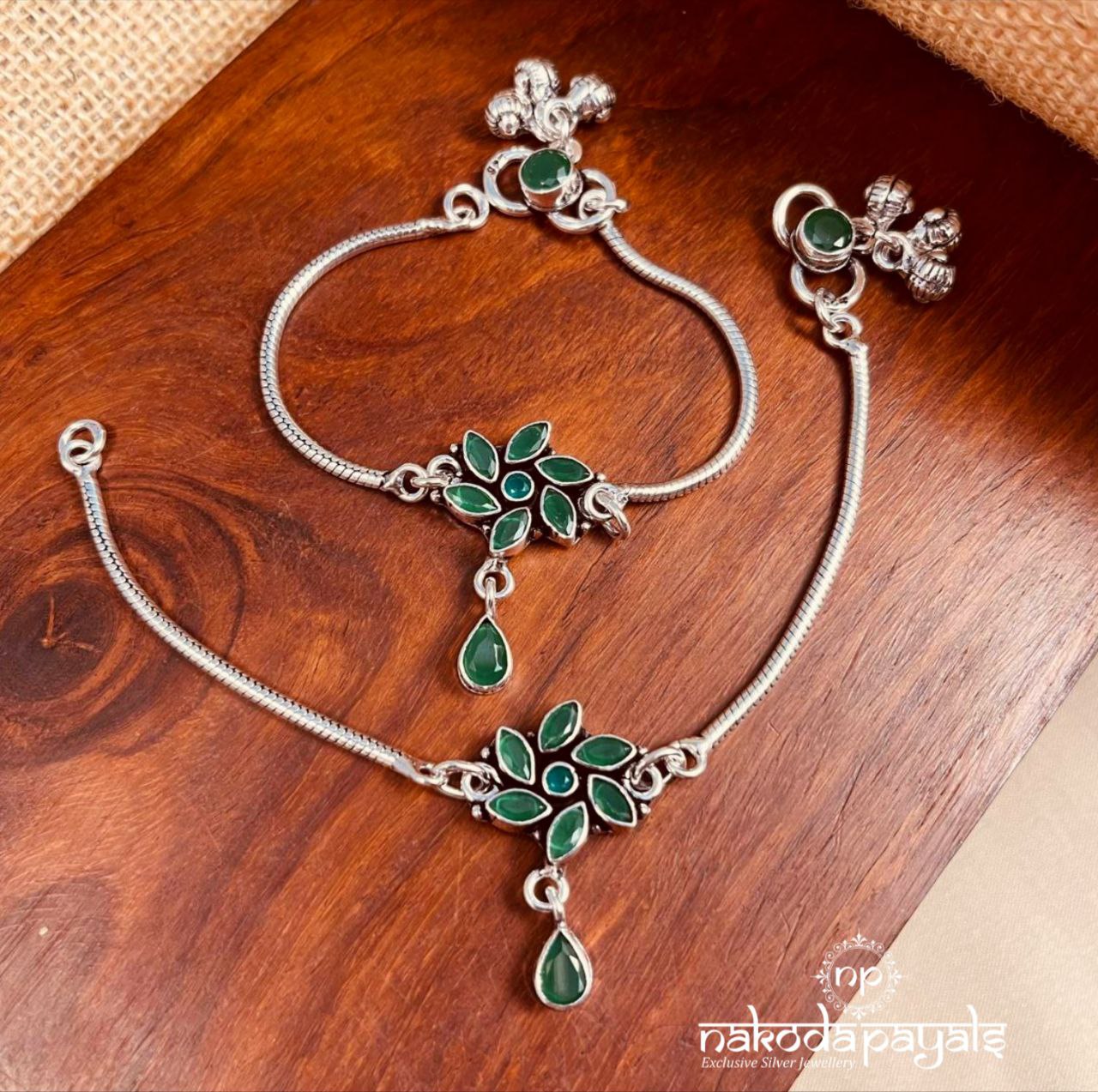 Pretty Green Baby Anklets (Ka9273)