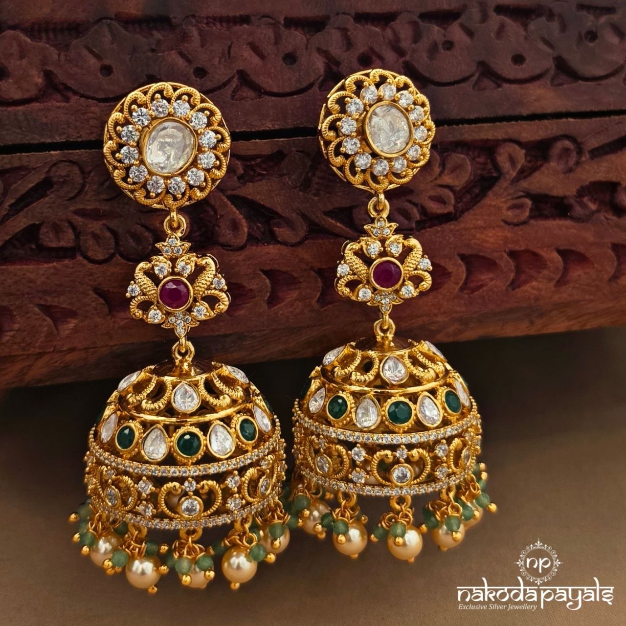 Exemplary Floral Pearl Earrings (Ge11214)