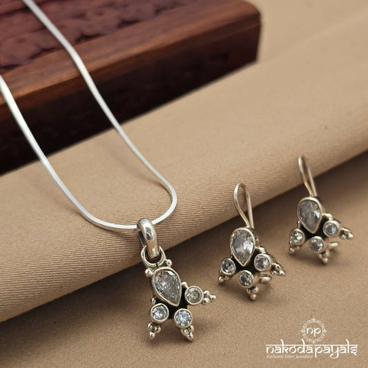 White Drop Pendant Set (N11847)