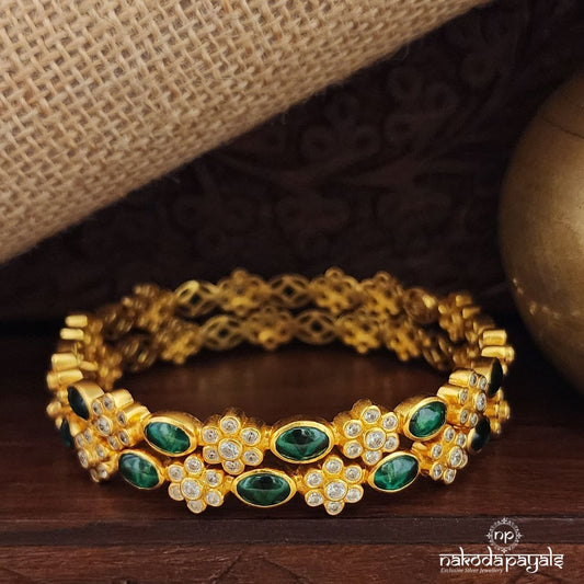 Graceful Green Bangles Pairs (2.6) (Gk3137)