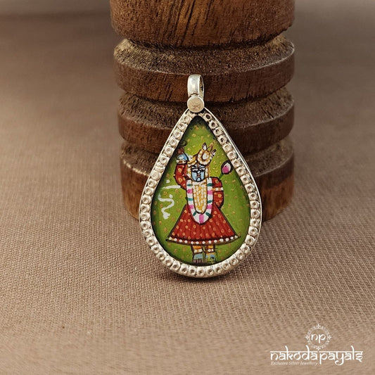 Drop Srinathji Painted Pendant (P2484)