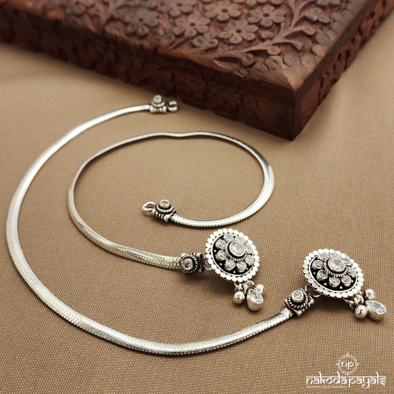 Circular White Anklets (A6784)