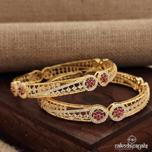 Twinkling Pink CZ Bangles (Gk3022)