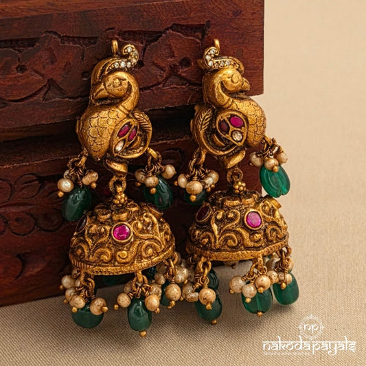 Green Drop Traditional Jhumka (Ge10633)