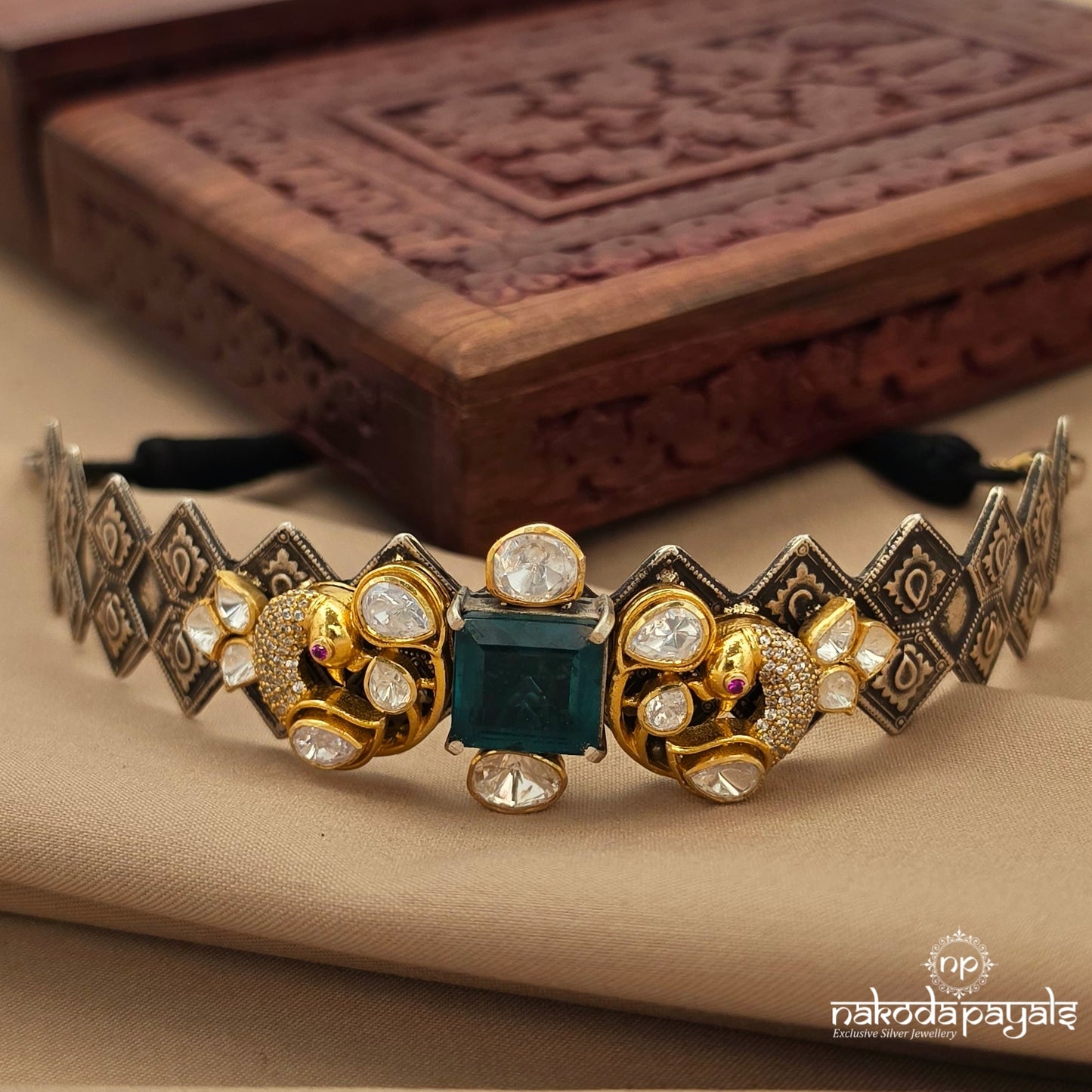 Moissanite Stunning Peacock Neckpiece (N11914)