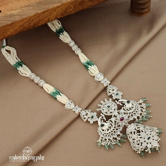 Glorious Pearled Peacock Neckpiece (N11087)