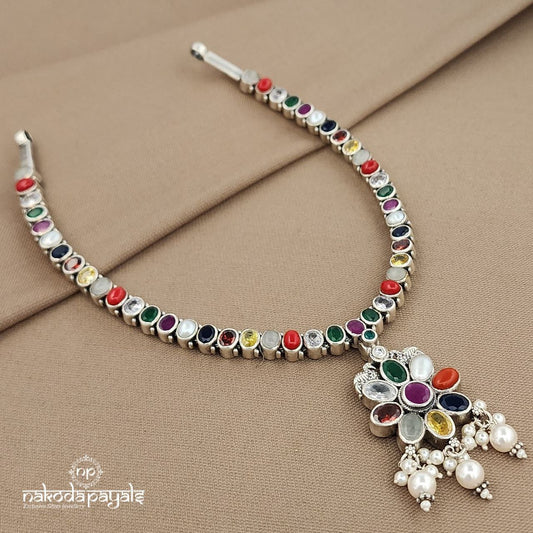 Reversible Navaratna & Green Neckpiece (N11190)