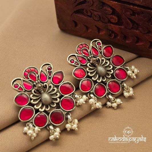 Pearly Peacock Studs (S4132)