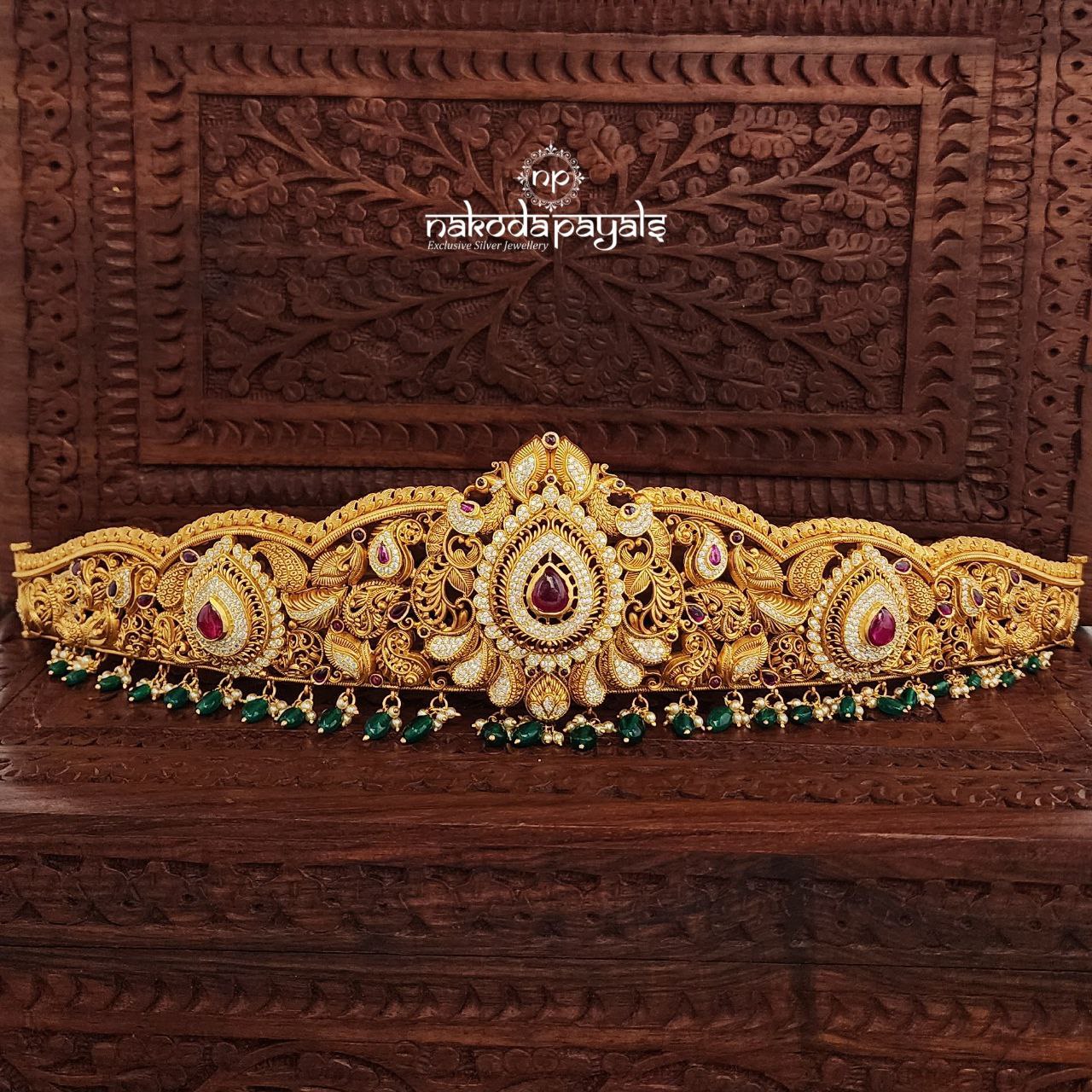 CZ Glorious Daab Green Drop With Belt (D0241)