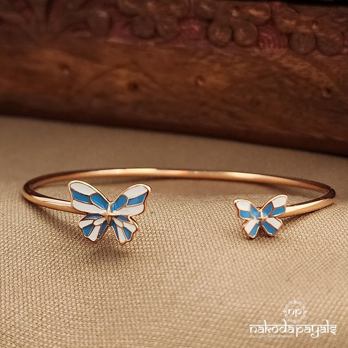 Blue Butterfly Adjustable Kada (St3873)