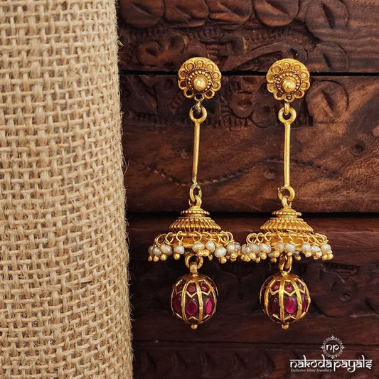 Tangling Red Jhumka (Ge9915)