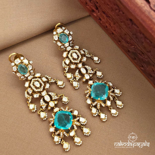 Squarish Green Earrings (Ge10488)