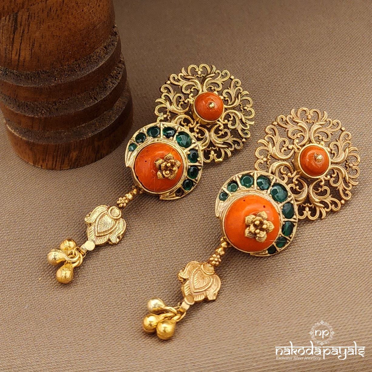 Green Sunset Coral Earrings (Ge10044)