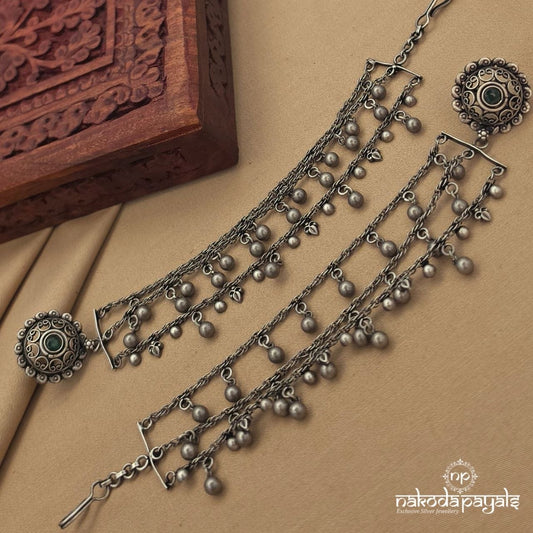 Green Ball Drop Stud With Maati (M0462)