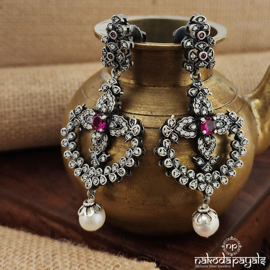 Pearled Drop CZ Earrings (C3350)