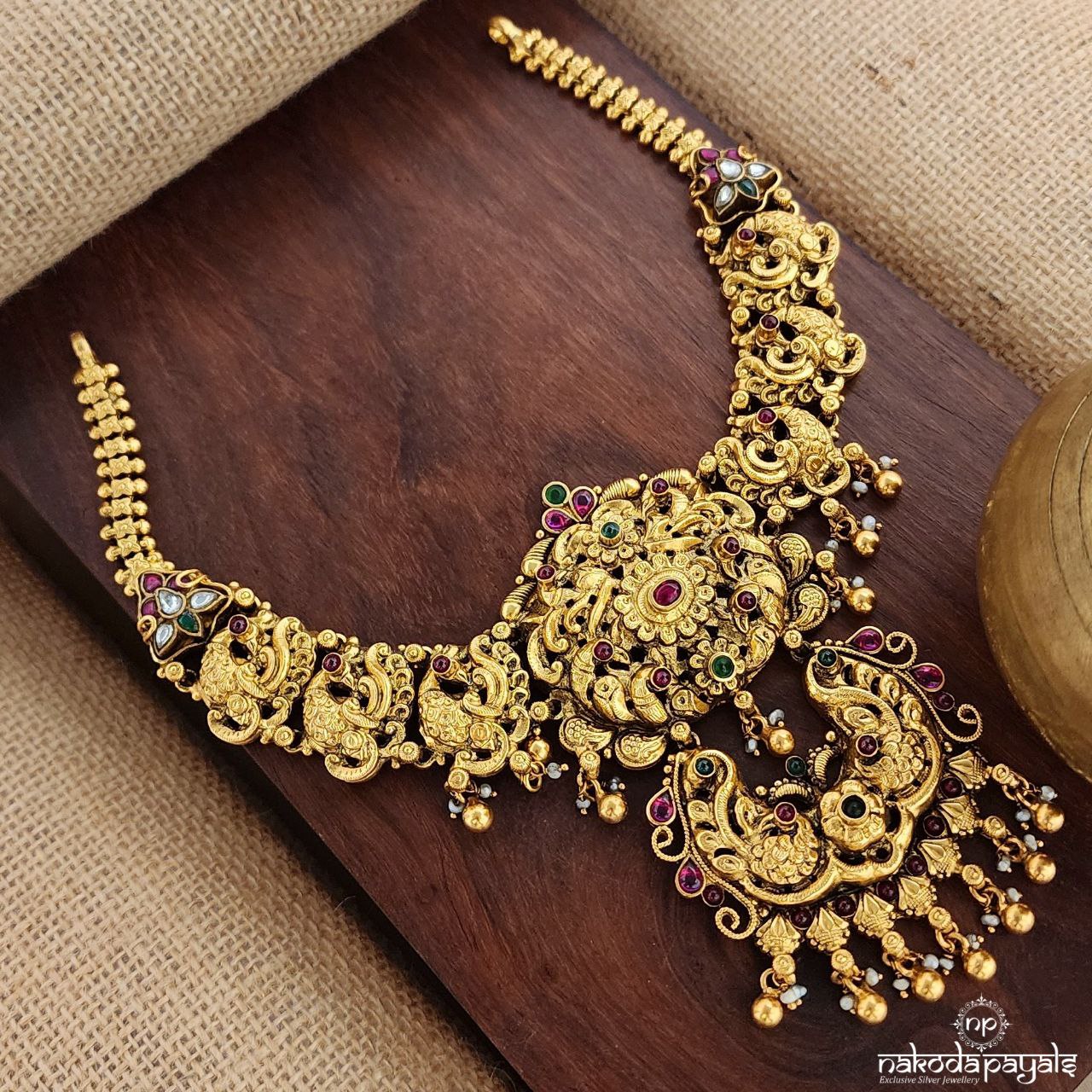 Twin Peacock Kemp Neckpiece (Gn8840)
