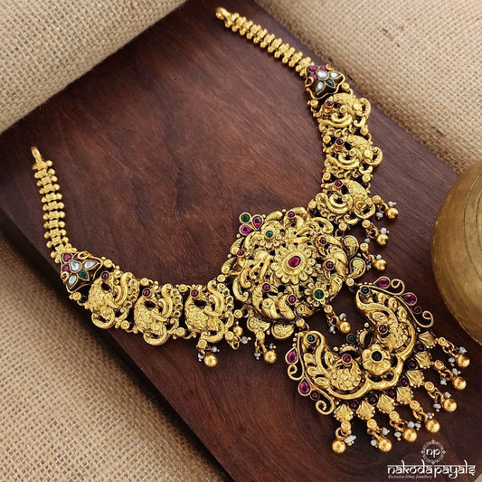 Twin Peacock Kemp Neckpiece (Gn8840)