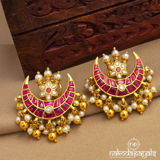 Half Moon Kundan Studs (Ge11396)
