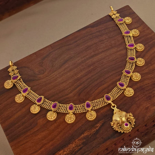 Pink Drop Floral Neckpiece (Gn10824)