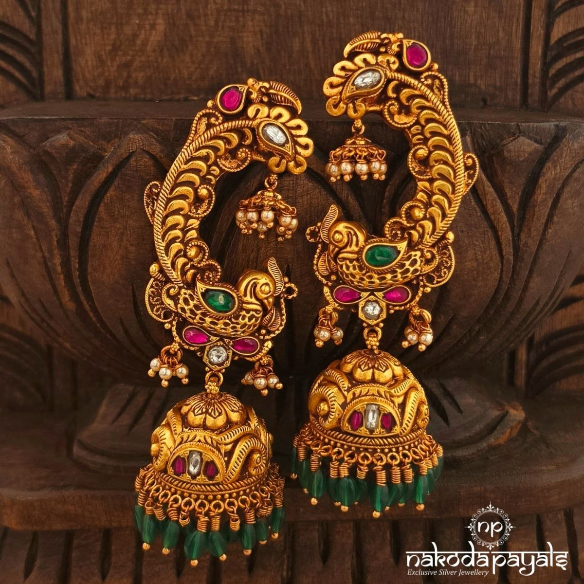 Peacock Jhumka Earcuff (Ge11604)