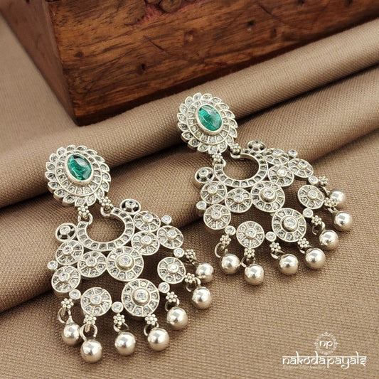Oval Green CZ Earrings (C3793)