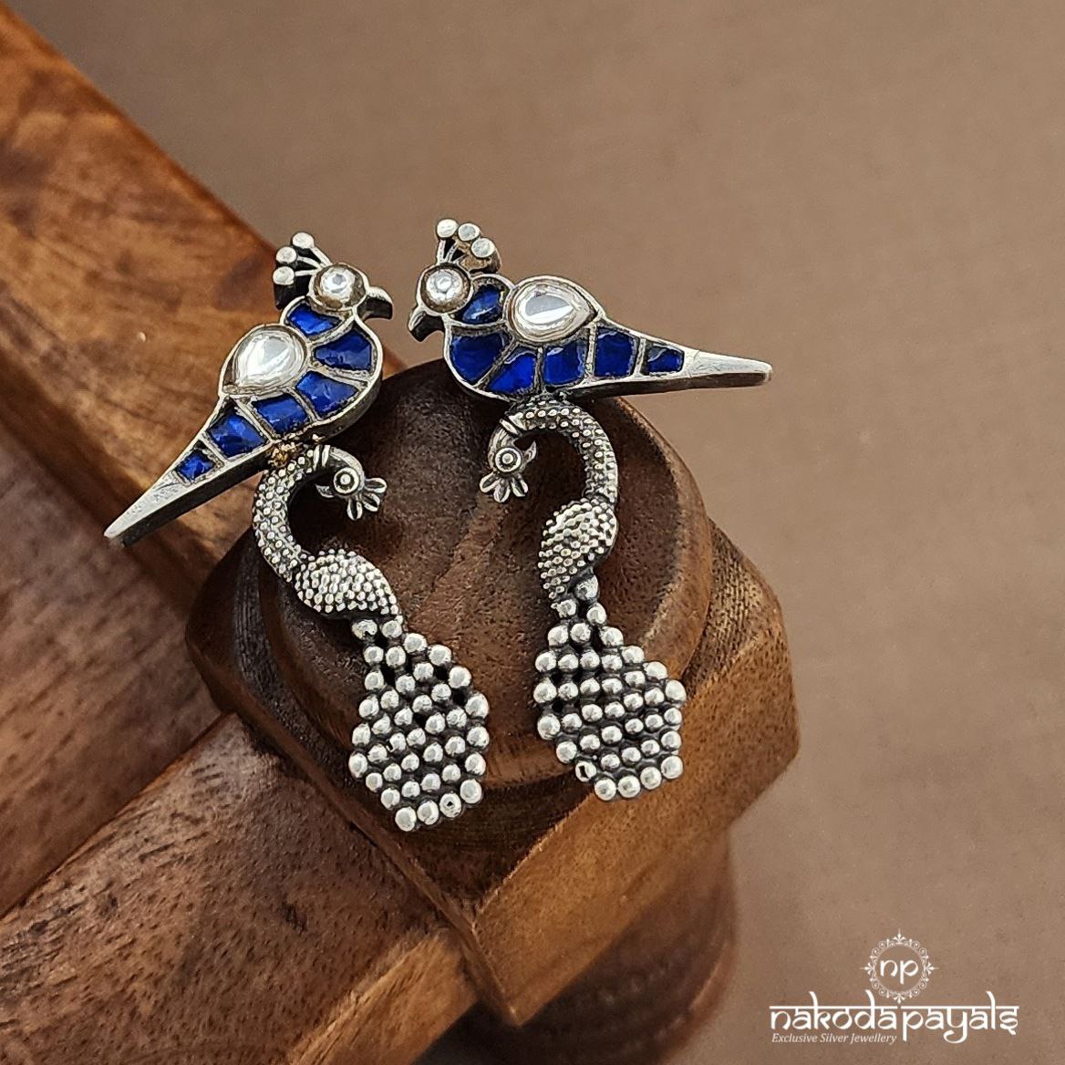 Blue Peacock Earrings (C3683)