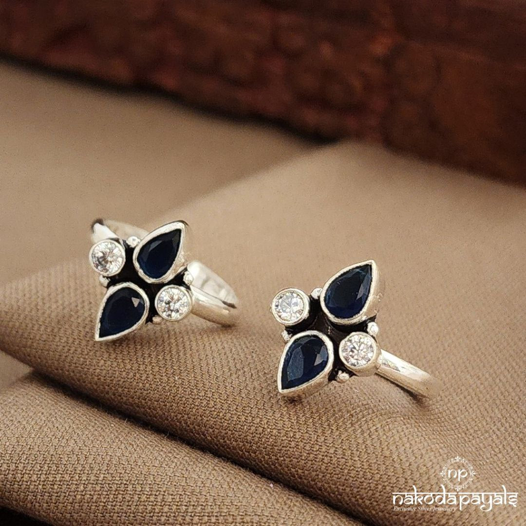 Blue Cutstone Toerings (T4785)